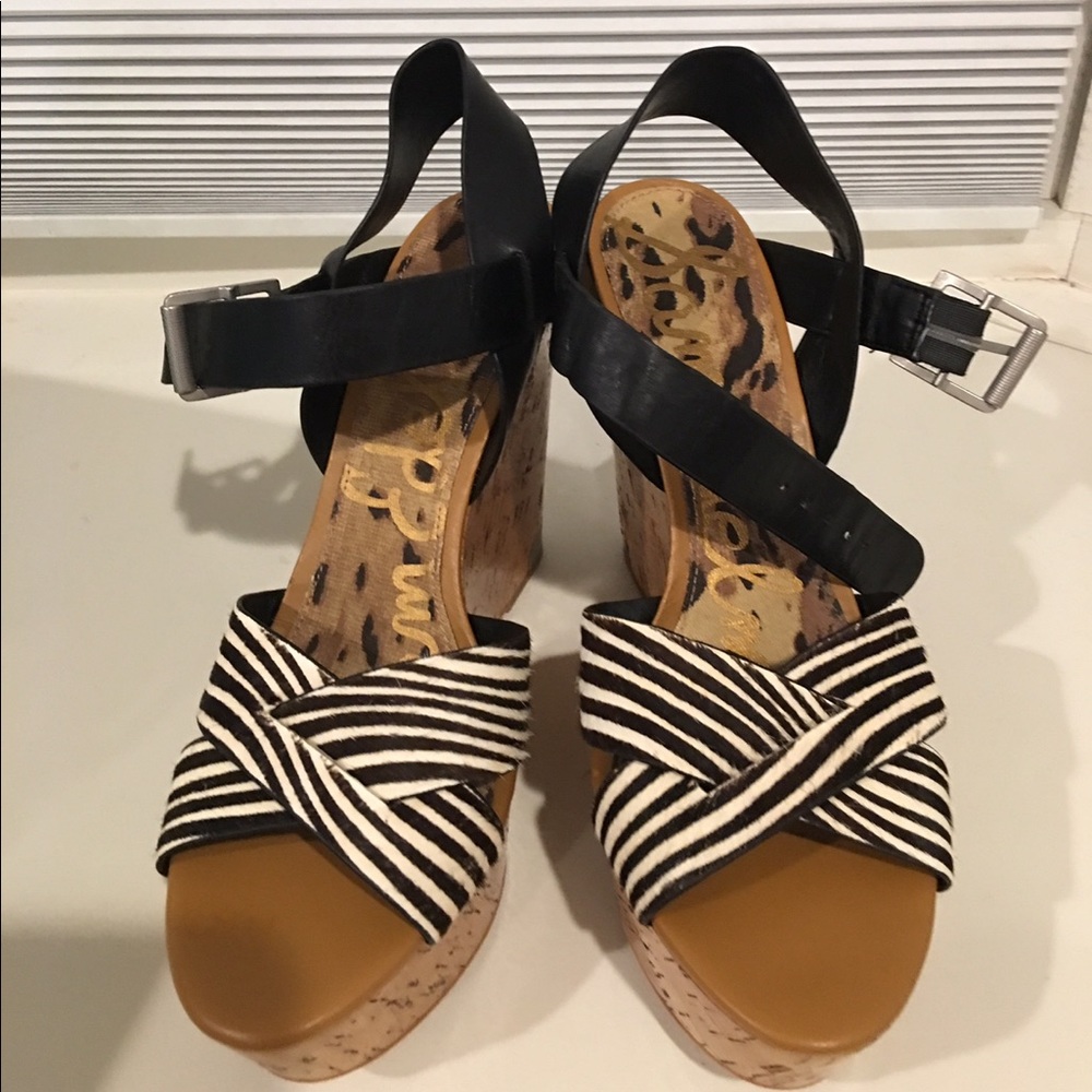 Sam Edelman size 11 wedge zebra stripe shoe